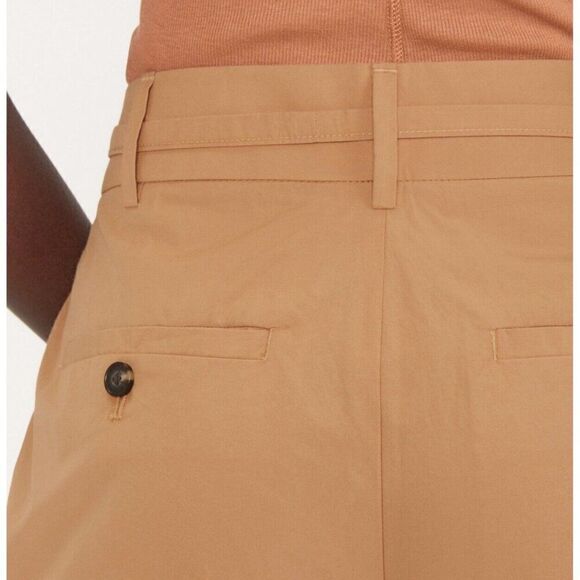 NEW Everlane Size 2 The Poplin Pleated Taper Pant‎ in Caramel Tan Tapered - Picture 3 of 12